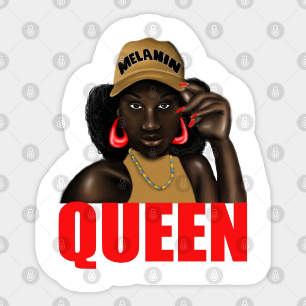 Afro Melanin Queen Black Pride Gift Sticker by Merchweaver